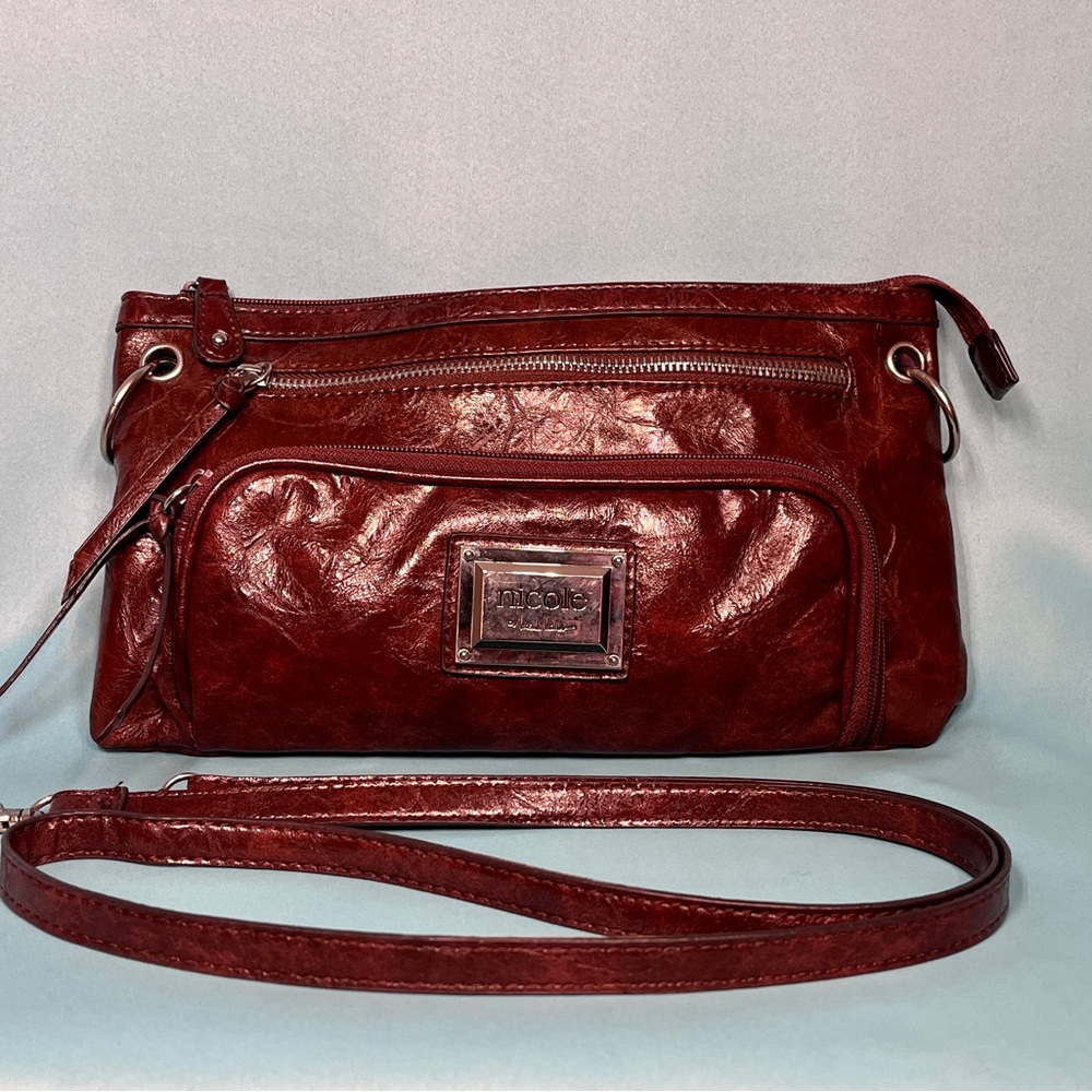 ♥️Nicole by Nocole Miller Brown Faux Leather Crossbody/Clutch♥️